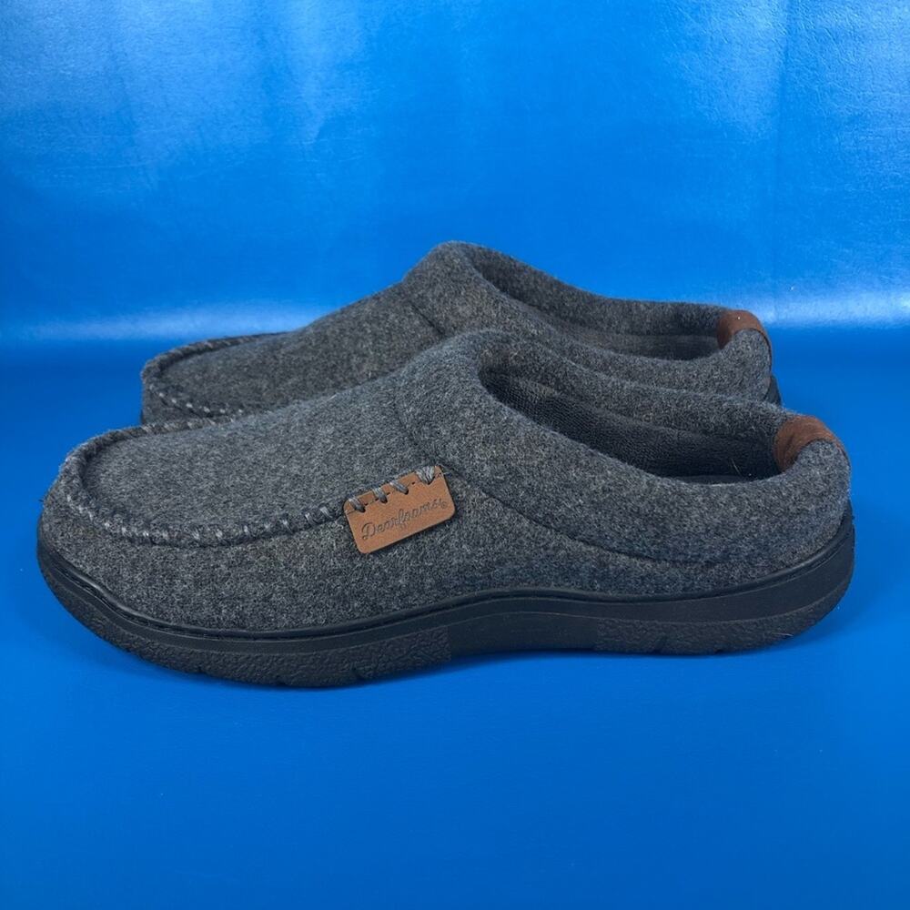 Dearfoams Men's Thompson Wool Blend Slip on Slippers - Charcoal - 9/10
